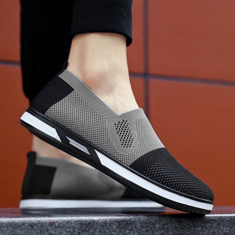 Heren Mesh Casual Sneakers Lichtgewicht Ademende Sneaker Casual Sportschoenen Gebreid Comfortabel Plat