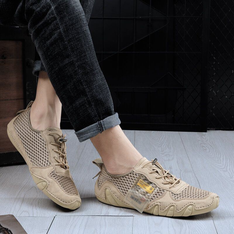 Heren Mesh Comfortabele Ademende Elastische Kant Casual Driving Flats