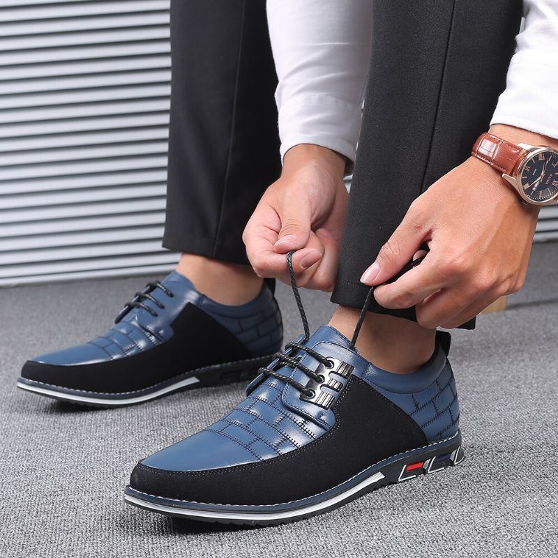 Heren Metalen Decoratie Microfiber Leer Splicing Antislip Casual Schoenen