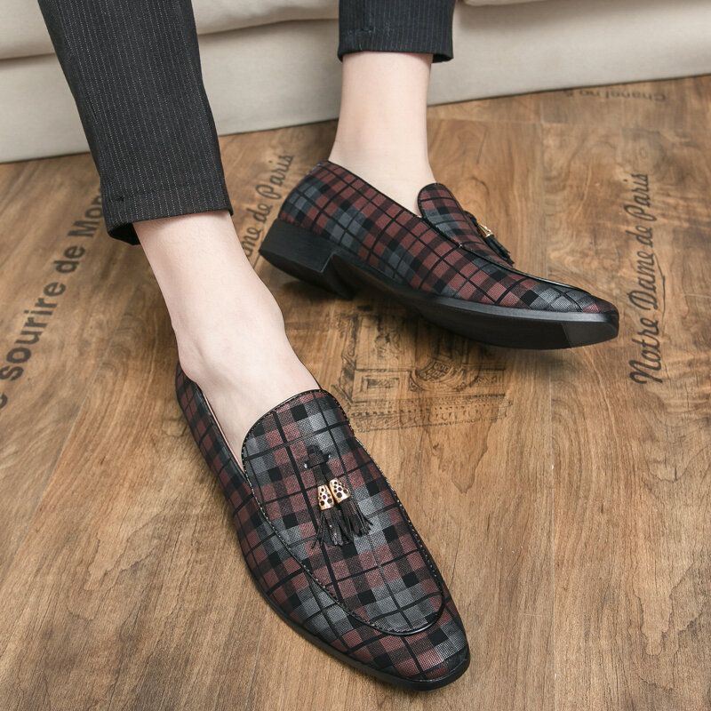 Heren Microfiber Ademend Roosterpatroon Zachte Zool Slip On Casual Zakelijke Schoenen