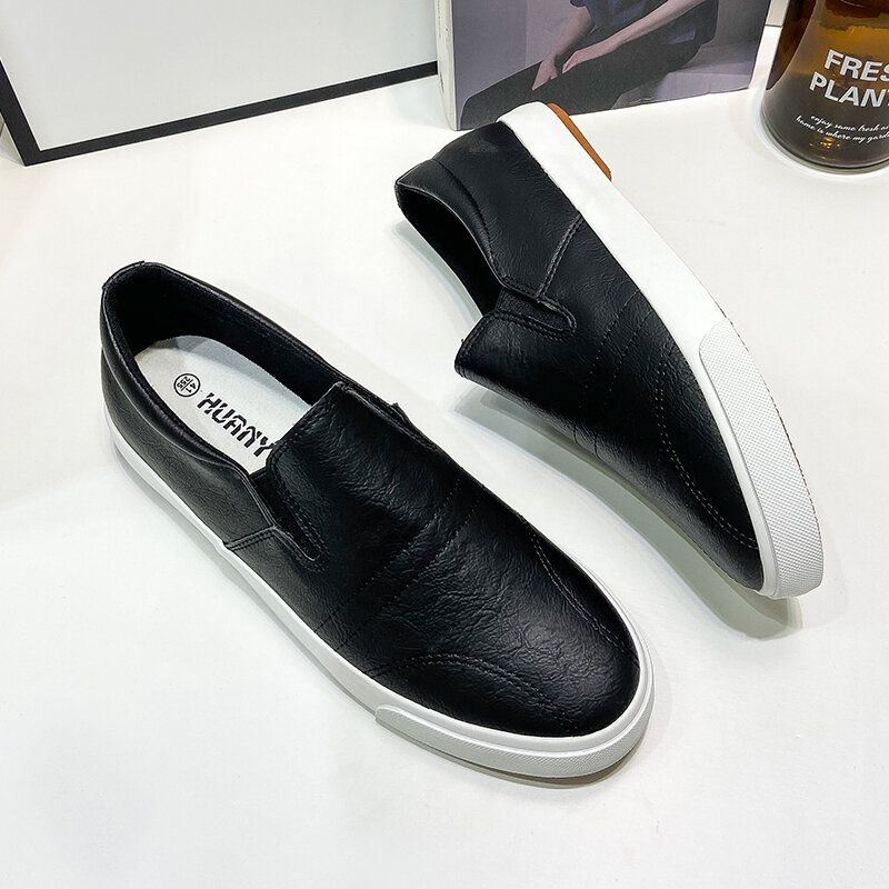 Heren Microfiber Ademende Comfortabele Bodem Solide Slip On Casual Court Shoes