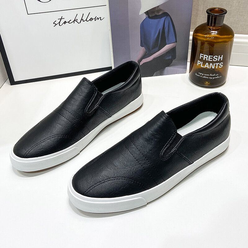 Heren Microfiber Ademende Comfortabele Bodem Solide Slip On Casual Court Shoes