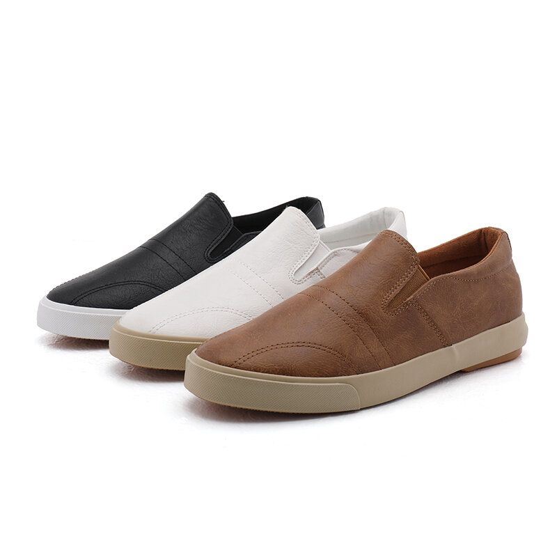 Heren Microfiber Ademende Comfortabele Bodem Solide Slip On Casual Court Shoes