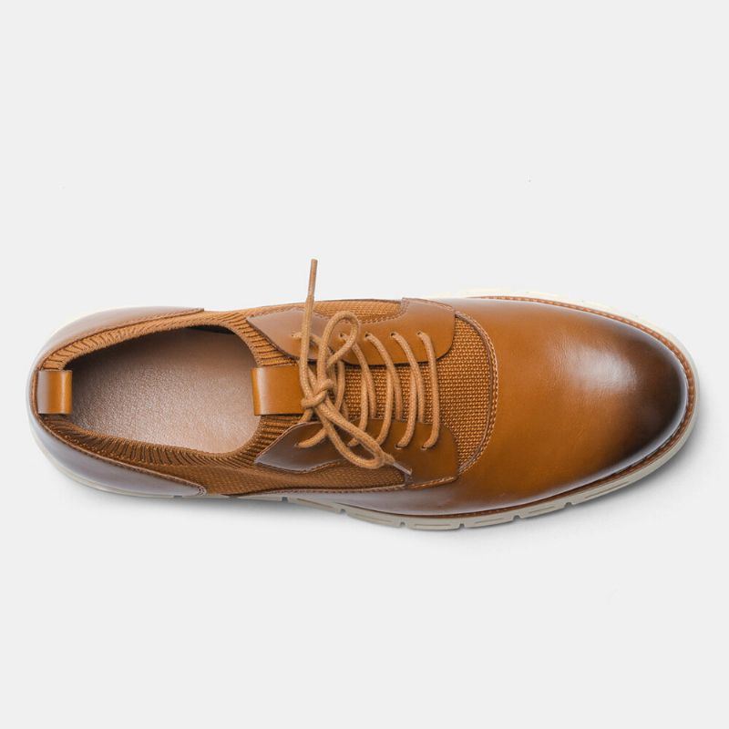 Heren Microfiber Ademende Stof Splicing Zachte Zool Puntige Teen Zakelijke Casual Oxfords Schoenen