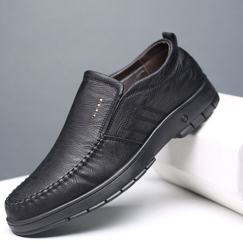 Heren Microfiber Ademende Zachte Bodem Slip On Comfy Casual Business Shoes