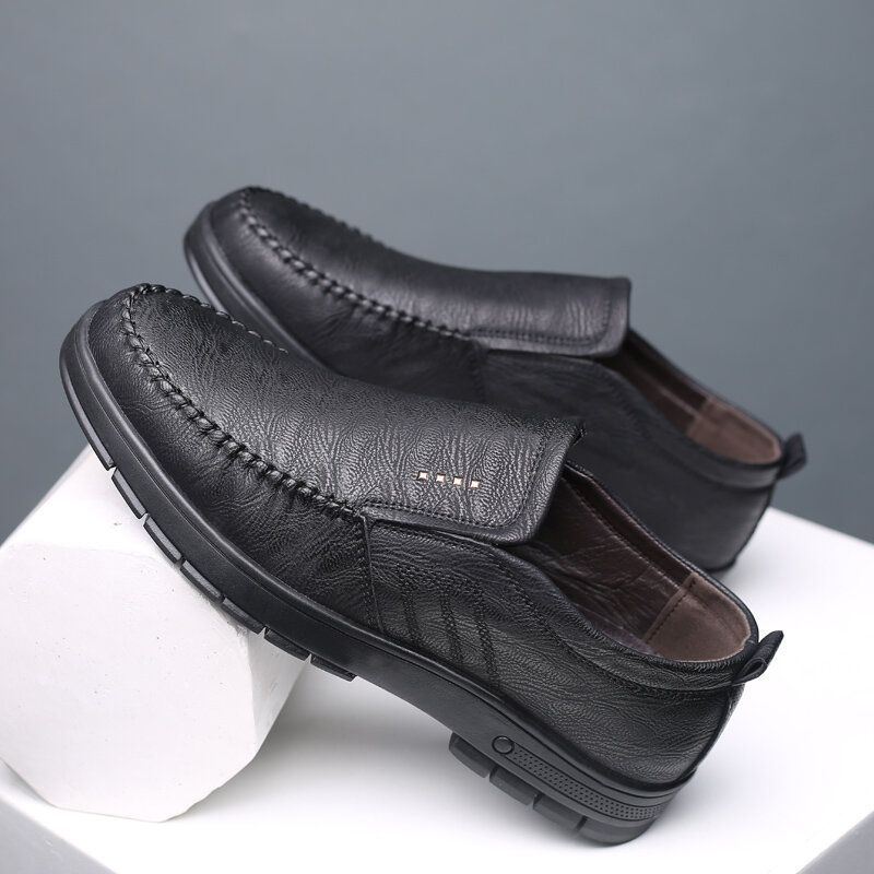 Heren Microfiber Ademende Zachte Bodem Slip On Comfy Casual Business Shoes