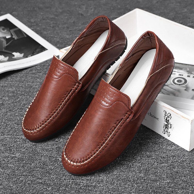 Heren Microfiber Ademende Zachte Zool Comfortabele Korte Effen Casual Loafer Schoenen