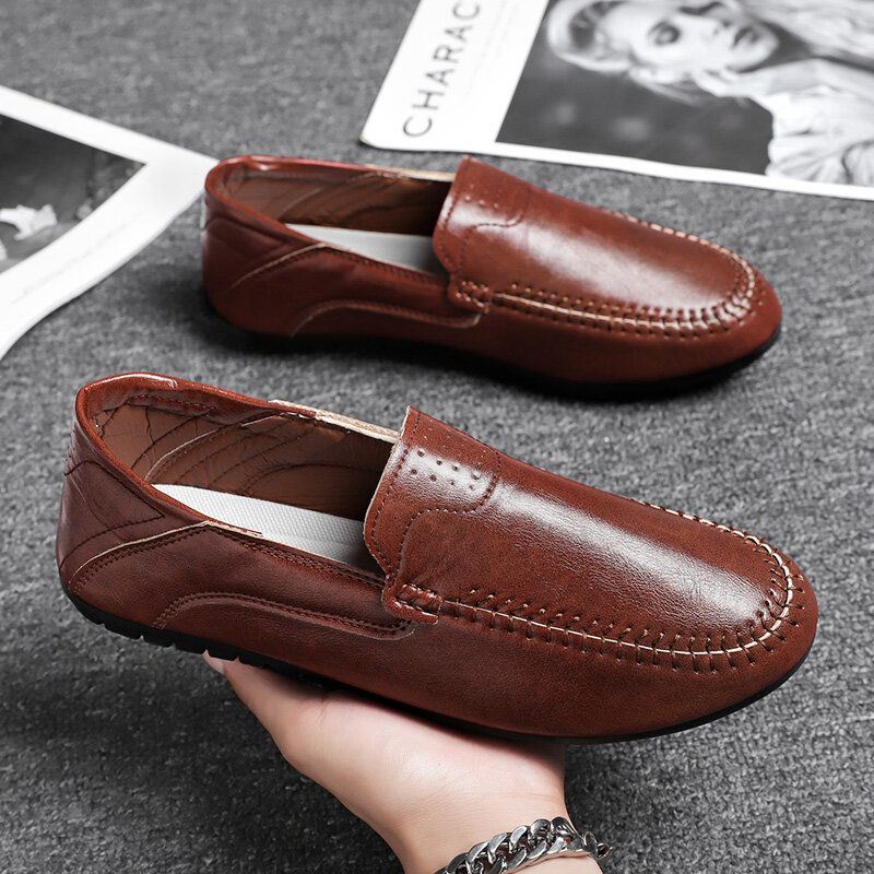 Heren Microfiber Ademende Zachte Zool Comfortabele Korte Effen Casual Loafer Schoenen