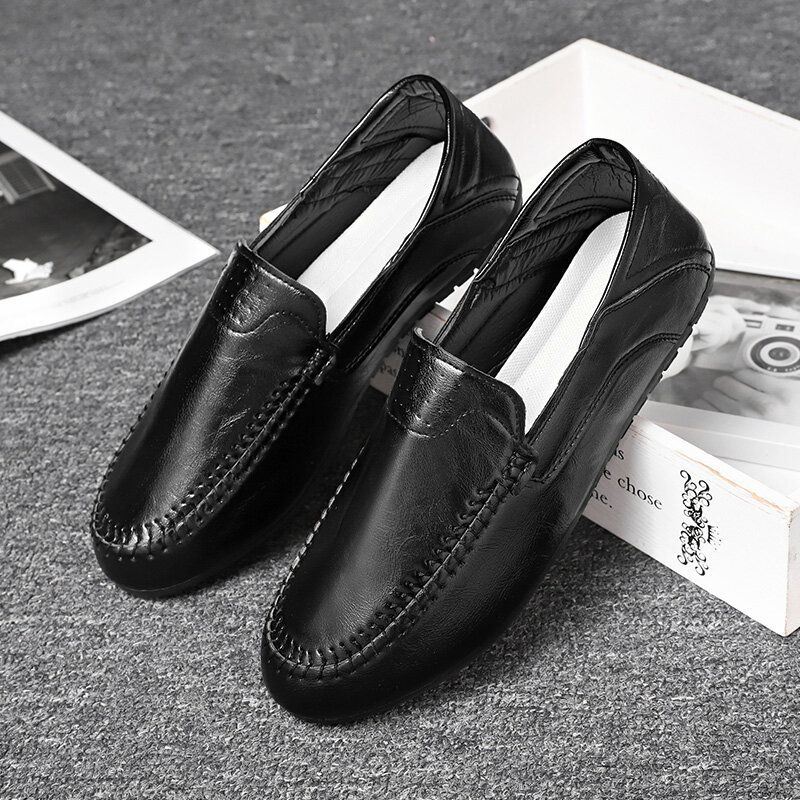 Heren Microfiber Ademende Zachte Zool Comfortabele Korte Effen Casual Loafer Schoenen