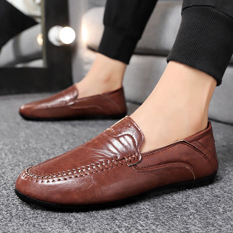 Heren Microfiber Ademende Zachte Zool Comfortabele Korte Effen Casual Loafer Schoenen