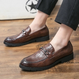 Heren Microfiber Ademende Zachte Zool Retro Slip On Engeland Stijl Casual Zakelijke Schoenen