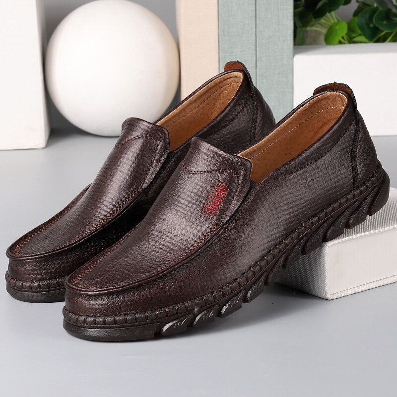 Heren Microfiber Handstiksels Ademende Zachte Zool Comfortabele Casual Oude Peking Schoenen