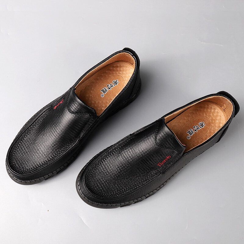 Heren Microfiber Handstiksels Ademende Zachte Zool Comfortabele Casual Oude Peking Schoenen