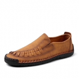 Heren Microfiber Handstiksels Zachte Zool Casual Zakelijke Jurk Schoenen