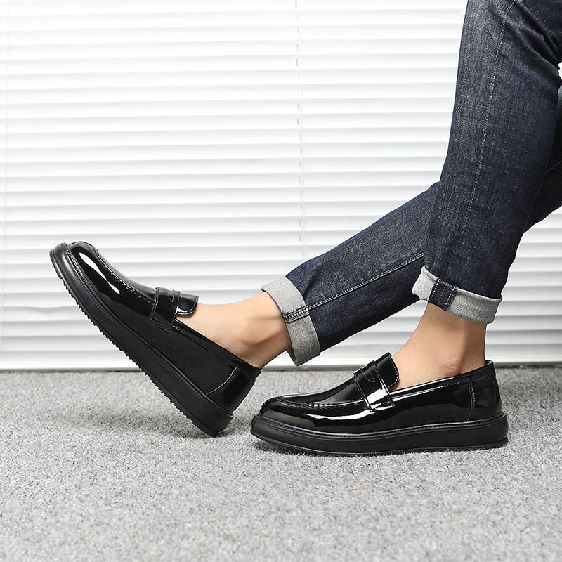 Heren Microfiber Lederen Slip Op Flats