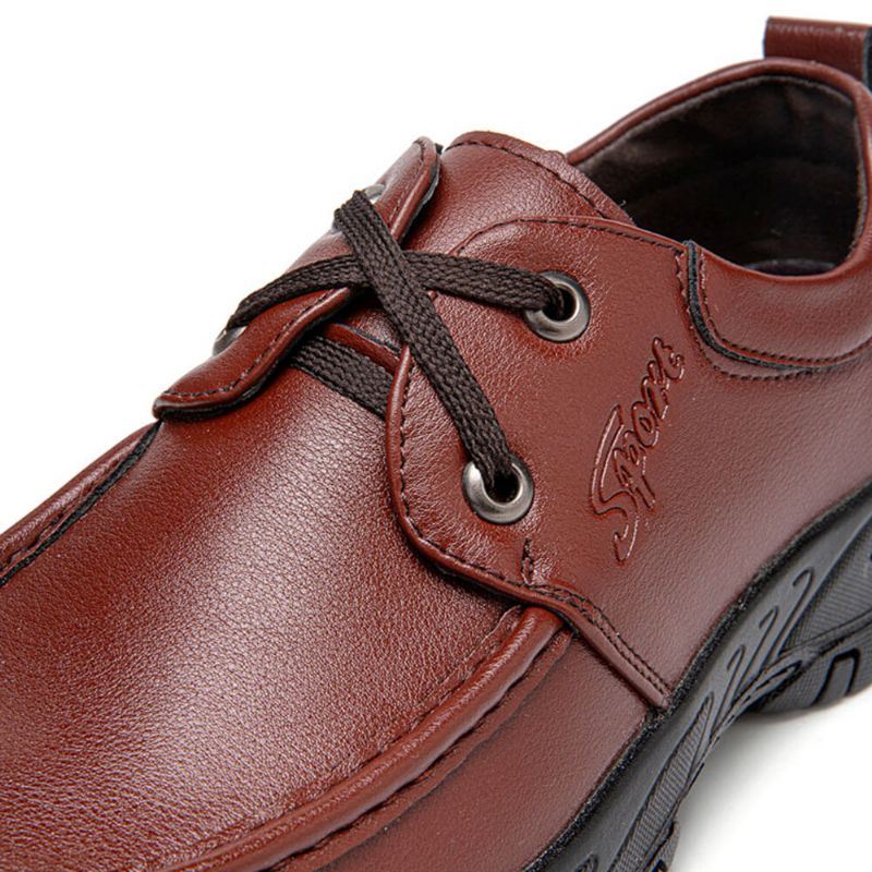 Heren Microfiber Lederen Veterschoenen Antislip Outdoor Wandelschoenen Casual Schoenen