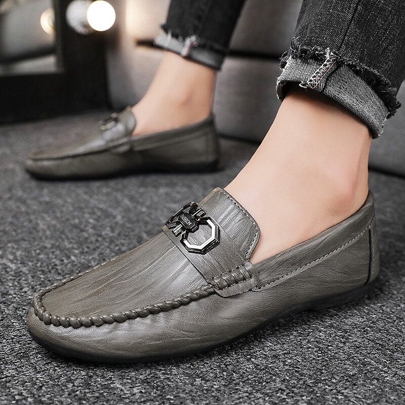 Heren Microfiber Leer Ademend Antislip Comfortabel Rijden Casual Loafers