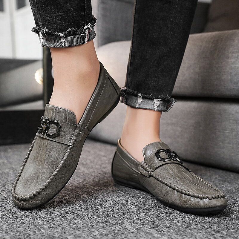 Heren Microfiber Leer Ademend Antislip Comfortabel Rijden Casual Loafers