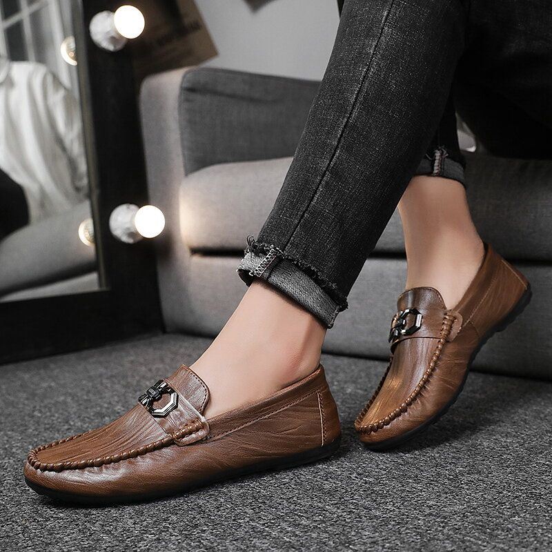 Heren Microfiber Leer Ademend Antislip Comfortabel Rijden Casual Loafers