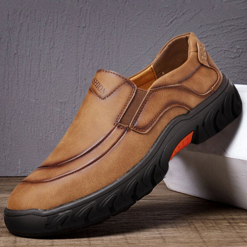 Heren Microfiber Leer Antislip Comfy Slip-on Outdoor Casual Schoenen