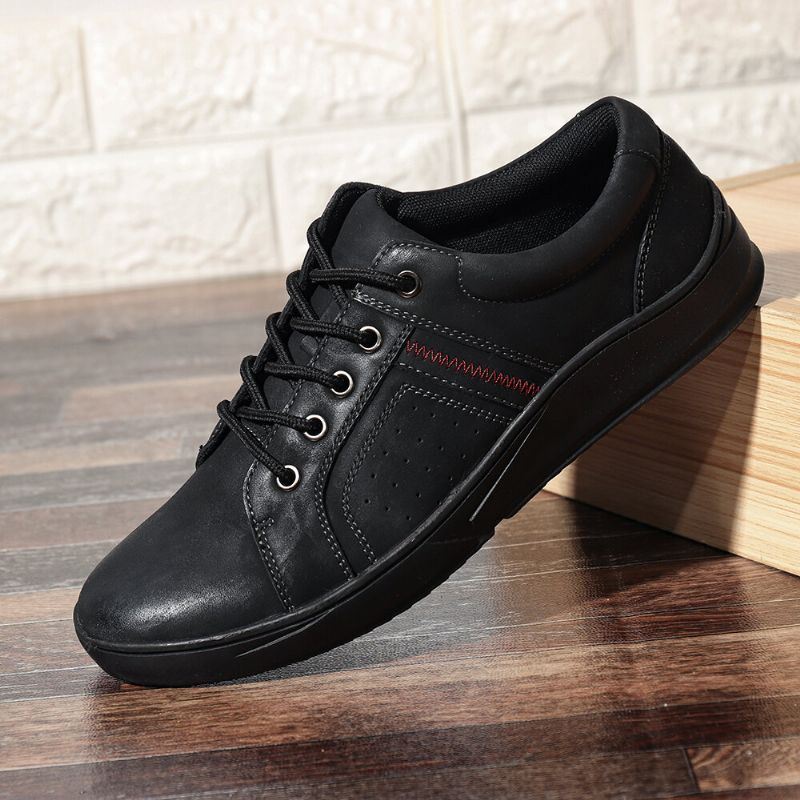 Heren Microfiber Leer Comfortabele Non-slip Lace Up Casual Schoenen