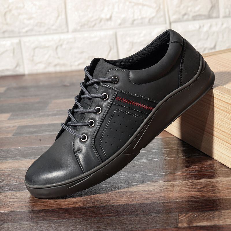 Heren Microfiber Leer Comfortabele Non-slip Lace Up Casual Schoenen