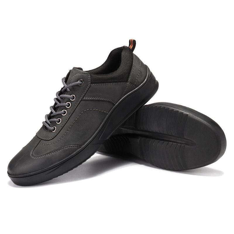 Heren Microfiber Leer Zachte Zool Lace Up Comfortabele Casual Schoenen