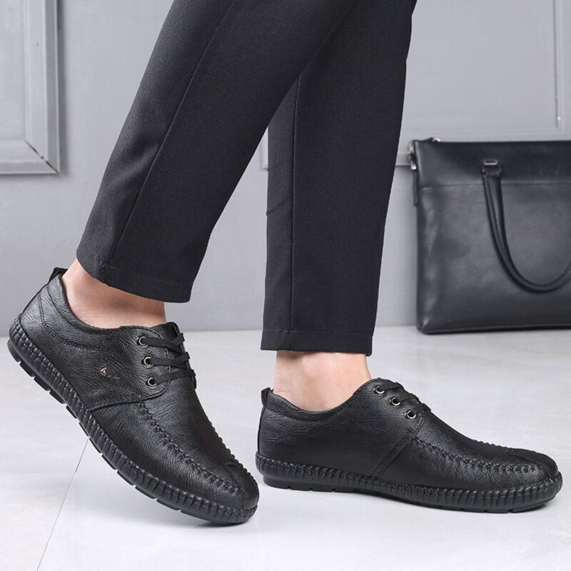 Heren Microfiber Pure Color Casual Zachte Zakelijke Leren Loafers