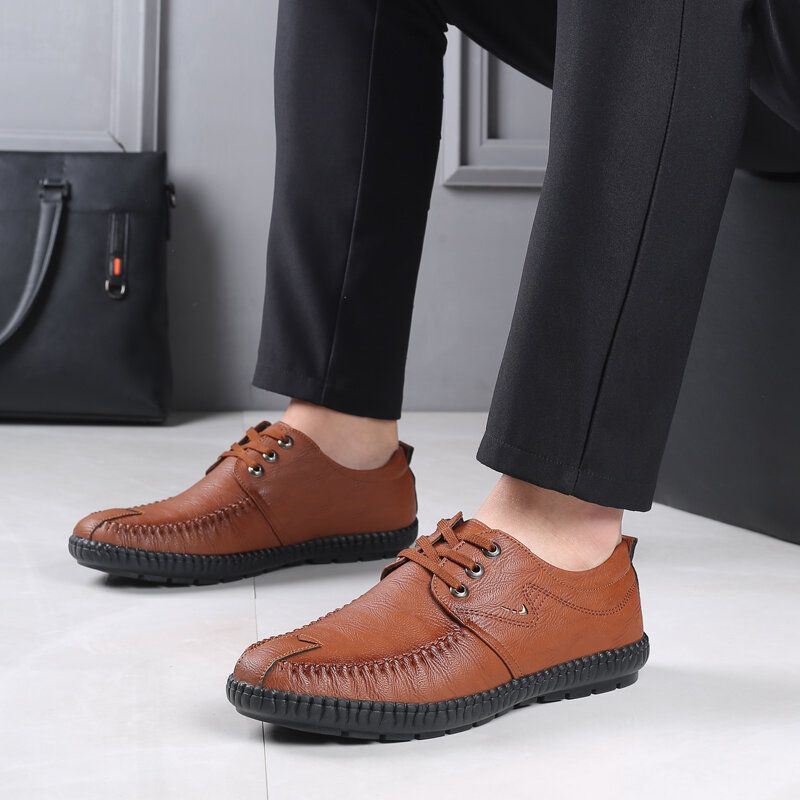 Heren Microfiber Pure Color Casual Zachte Zakelijke Leren Loafers