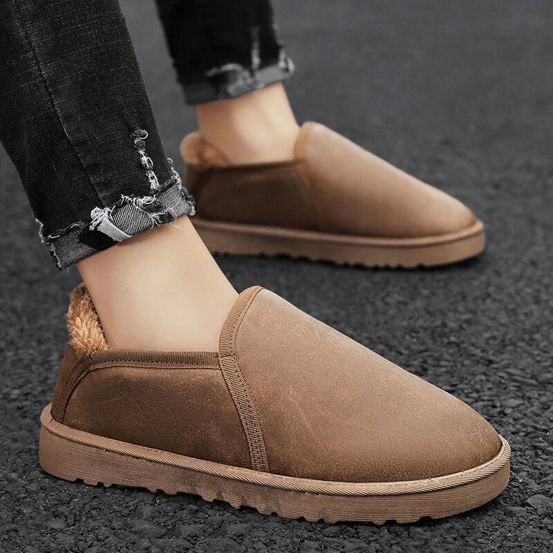 Heren Pluche Voering Dikker Warm Antislip Slijtvaste Casual Schoenen