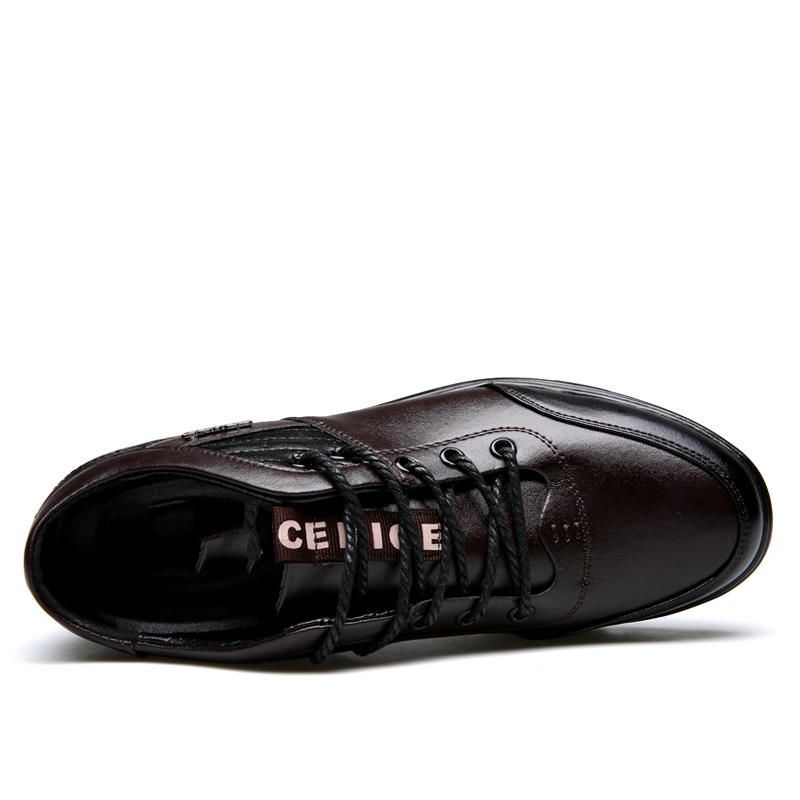 Heren Pure Color Comfy Lace Up Verhoogde Schoenen