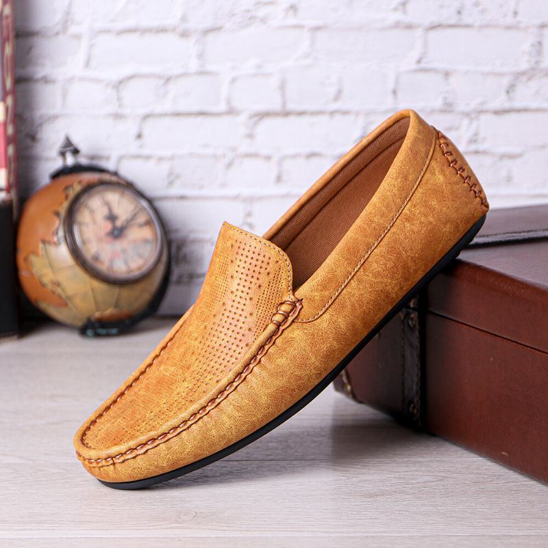 Heren Pure Color Comfy Soft Sole Casual Slip-on Flat Driving Shoes