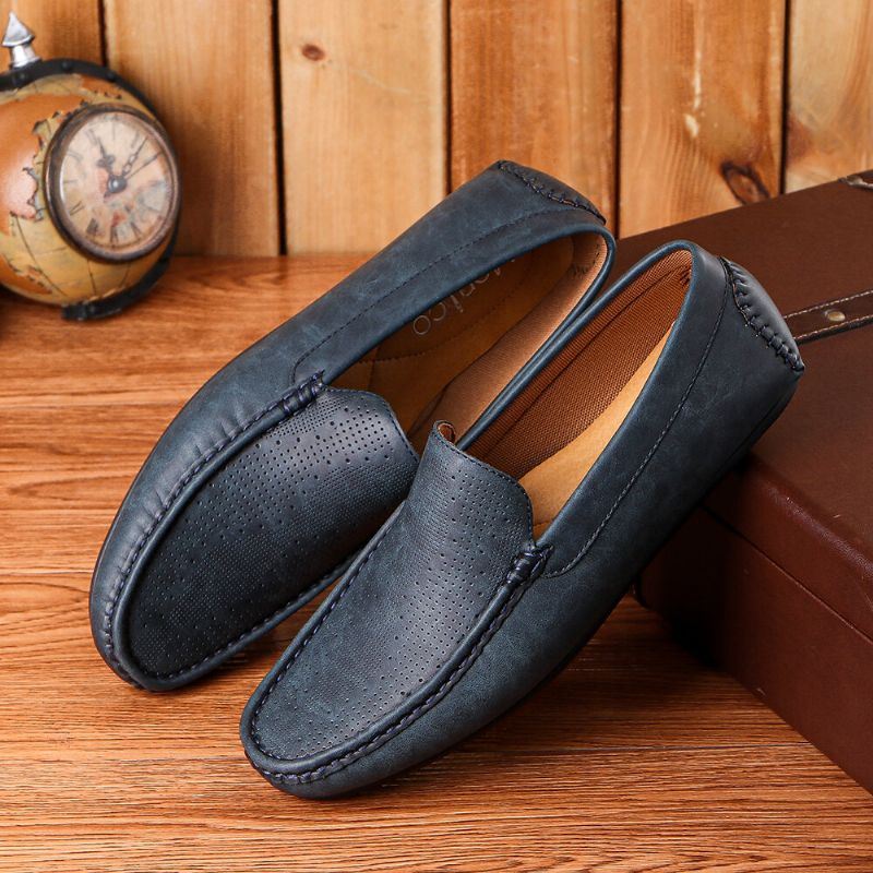 Heren Pure Color Comfy Soft Sole Casual Slip-on Flat Driving Shoes