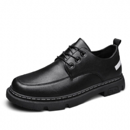 Heren Pure Kleur Non-slip Koe Lederen Casual Schoenen