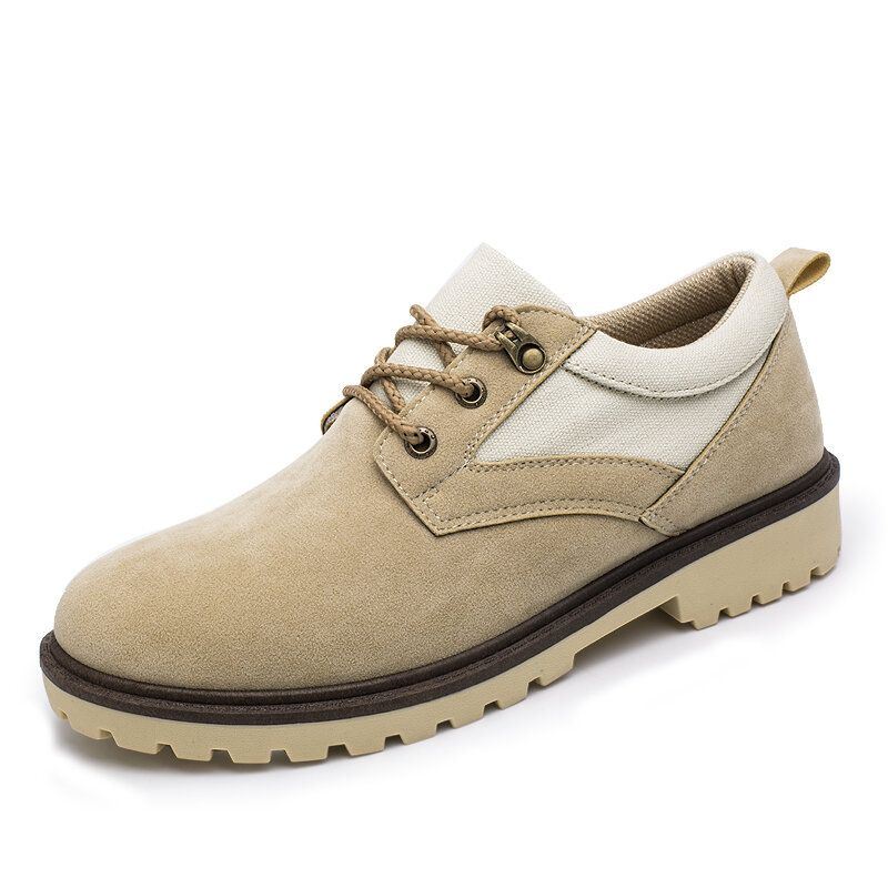 Heren Retro Synthetische Suède Stiksels Canvas Comfortabele Draagbare Casual Tooling Schoenen