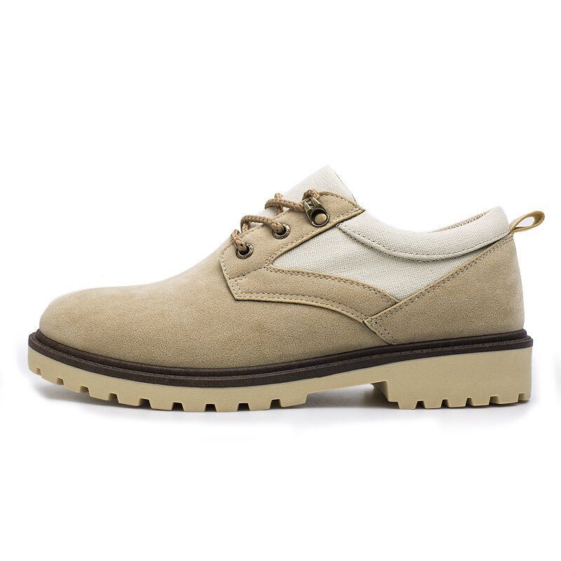 Heren Retro Synthetische Suède Stiksels Canvas Comfortabele Draagbare Casual Tooling Schoenen