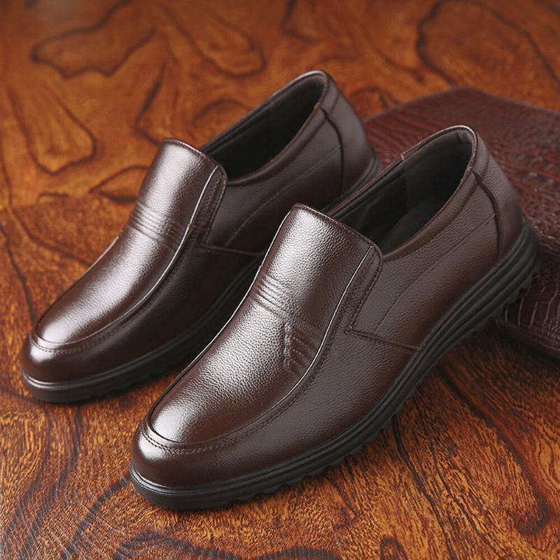 Heren Ronde Neus Comfort Slip On Business Casual Loafers Katoenen Schoenen