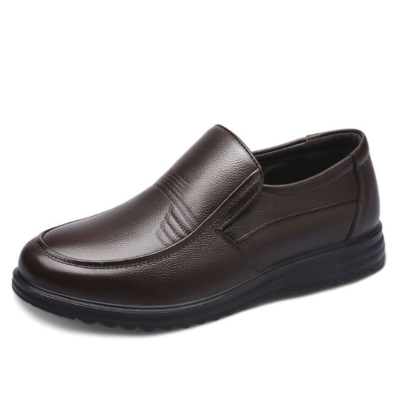 Heren Ronde Neus Comfort Slip On Business Casual Loafers Katoenen Schoenen