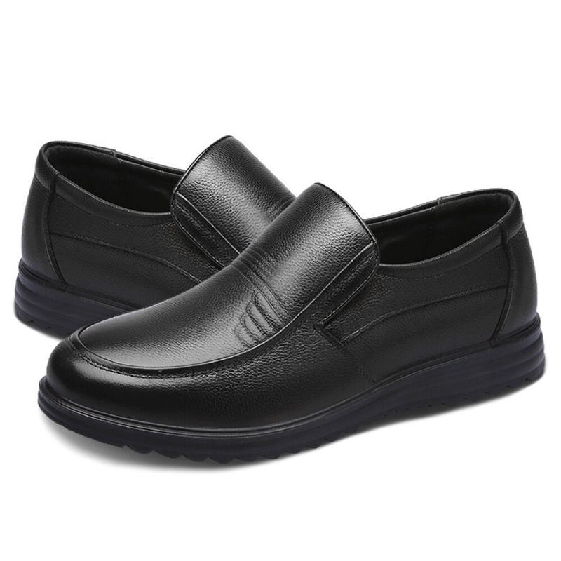 Heren Ronde Neus Comfort Slip On Business Casual Loafers Katoenen Schoenen