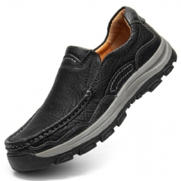 Heren Rundleer Ademende Zachte Zool Comfortabele Slip On Outdoor Sport Casual Schoenen