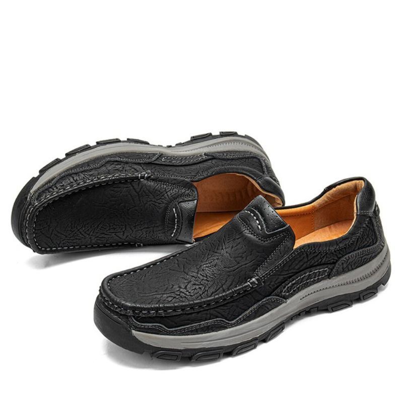 Heren Rundleer Ademende Zachte Zool Comfortabele Slip On Outdoor Sport Casual Schoenen