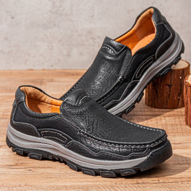 Heren Rundleer Ademende Zachte Zool Comfortabele Slip On Outdoor Sport Casual Schoenen