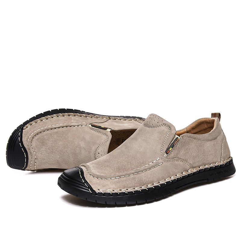 Heren Stiksels Antislip Casual Lederen Zachte Zool Flats