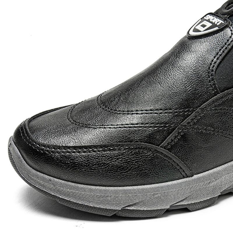 Heren Waterdichte Antislip Warme Pluche Voering Slip Op Casual Schoenen