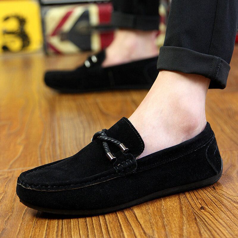 Heren Zachte Zolen Rijden Canvas Slip Op Casual Loafers Schoenen