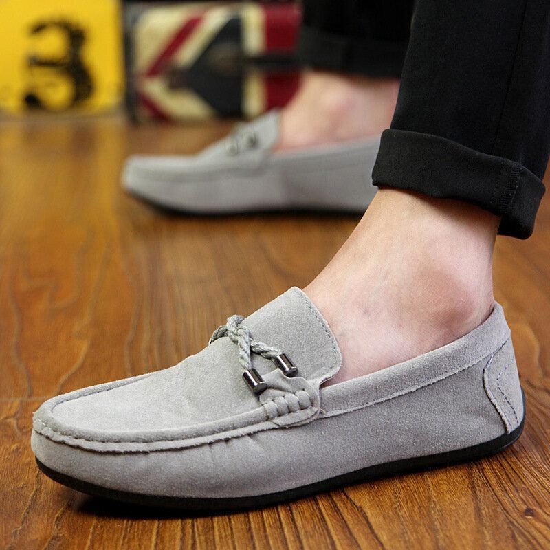 Heren Zachte Zolen Rijden Canvas Slip Op Casual Loafers Schoenen