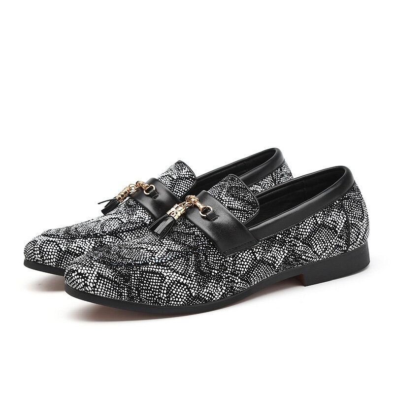 Herenmode Bloemenprint Casual Zacht Lederen Loafers