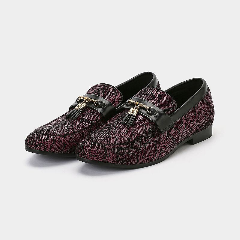 Herenmode Bloemenprint Casual Zacht Lederen Loafers