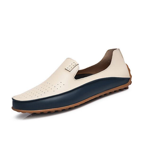 Herenschoenen Outdoor Casual Ronde Neus Slip Op Ademende Flats