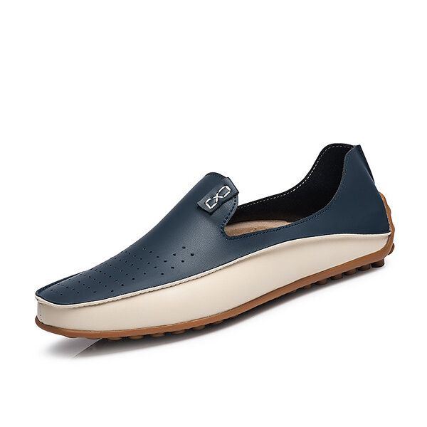 Herenschoenen Outdoor Casual Ronde Neus Slip Op Ademende Flats